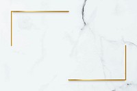 Rectangle gold frame on white marble background vector