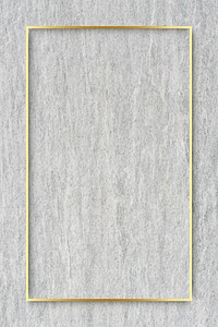 Rectangle gold frame on gray cement background vector