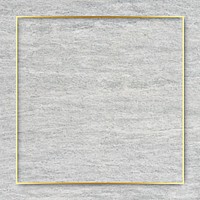 Square gold frame on gray cement background vector