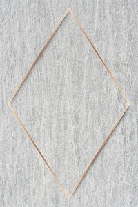 Rhombus gold frame on gray cement background vector