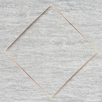 Rhombus gold frame on gray cement background vector