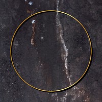 Round gold frame on black marble background vector