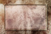 Rectangle gold frame on brown frosted background vector