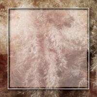 Square gold frame on brown frosted background vector