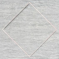 Rhombus rose gold frame on cement background vector