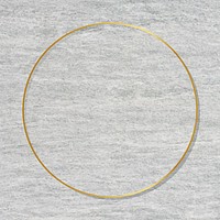 Round gold frame on gray cement background vector
