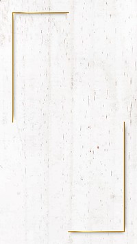 Rectangle gold frame on white marble mobile phone wallpaper vector