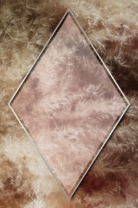 Rhombus silver frame on brown frosted background vector