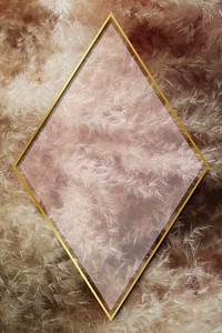 Rhombus gold frame on brown frosted background vector