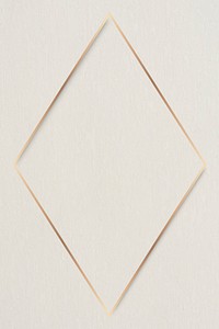 Rhombus gold frame on beige background vector
