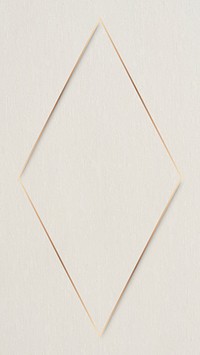 Rhombus gold frame on beige mobile phone wallpaper vector