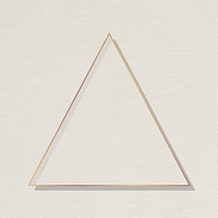 Triangle gold frame on beige background vector