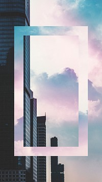 Skyscraper under cotton candy sky mobile wallpaper