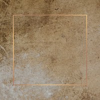 Gold frame on an aged brown concrete wall vector