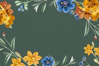 Green floral frame design vector