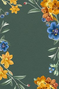 Green floral frame design vector