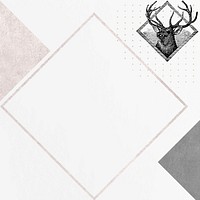 Blank deer rhombus frame vector