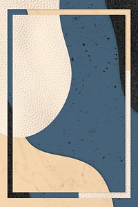 Frame on blue and beige pattern background illustration