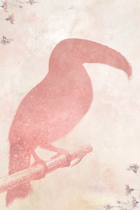 Pink toucansilhouette painting background illustration