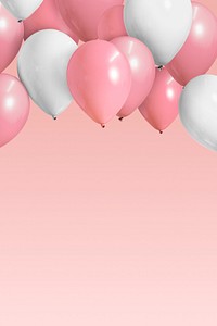 Festive pastel pink balloon banner