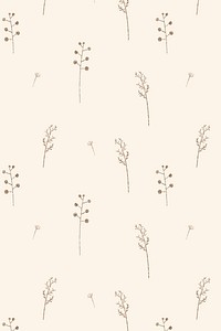 Botanical seamless pattern on beige background vector