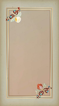Gold frame on vintage green mobile phone wallpaper template vector