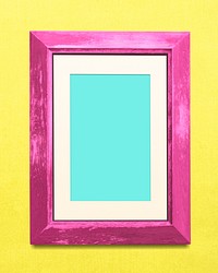 Bright pink blank photo frame