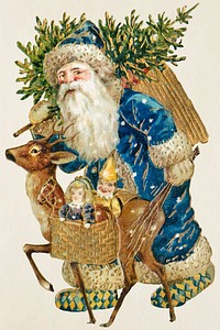 Santa Claus in a blue costume sticker vector