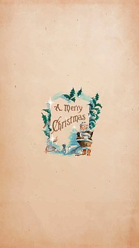 Illustration of Santa clause and Christmas motifs in the dinner menu of Tulane Hotel, Nashville (1900) on old brown paper mobile phone wallpaper vector