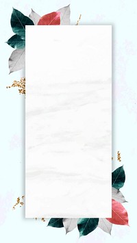 Botanical rectangle frame mobile phone wallpaper vector