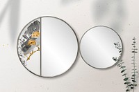 Round mirror decorated with an artwork mockup