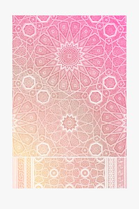 Pink Arabian pattern vintage illustration vector, remix from original artwork