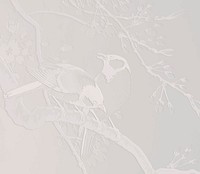 Tit birds on a cherry branch vintage vector, remix from original artwork.