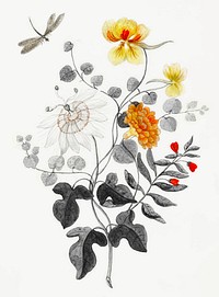 Still Life of flowers vintage illustration vector, remix from original artwork.