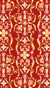 Red floral patterned background design