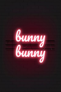 Bunny neon sign on black background vector
