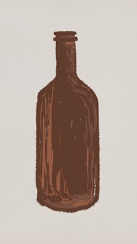 Brown glass bottle element illustration