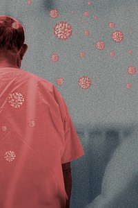 Elderly man in the hospital infected with the coronavirus