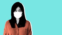 Woman wearing a face mask during coronavirus pandemic illustration