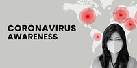 Coronavirus awareness social template vector