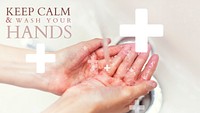 Keep calm and wash your hands social template mockup