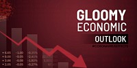 Gloomy economic outlook due to COVID-19 social template vector