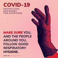 COVID-19 protection measures for everyone social template source WHO vector