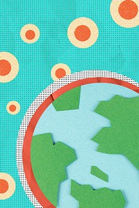 World vs coronavirus paper craft background