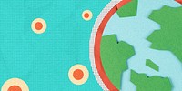 World vs coronavirus paper craft background