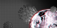 Planet earth against coronavirus background