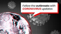 Follow the outbreaks with coronavirus updates social template illustration