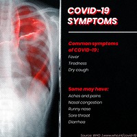 Chest X-ray scan with COVID-19 symptoms based on WHO vector social ad 