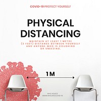Advice on physical distancing by WHO vector social ad