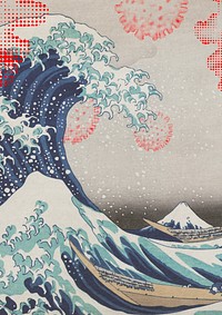 The Great Wave off Kanagawa against coronavirus poster